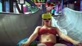 Waterglijbaan en virtual reality
