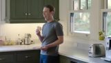Mark Zuckerberg eats a toast