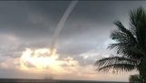 Waterspout Over a beach in Mexico