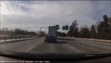 Instant Karma for a driver who doubles from the right