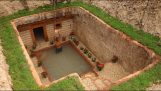 Création d'une maison souterraine avec une piscine