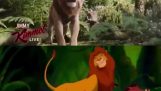Sammenligning mellem de to animerede versioner af The Lion King (1994-2019)
