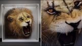 Этот художник рисует животных в 3D на слоях стекла
