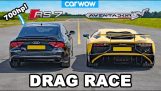 Kiihdytyskilpailu: Lamborghini Aventador vs. 700 hevosvoiman Audi RS7