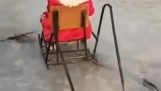 Strange chair to move over ice