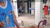 Meanwhile, in a vaccination center in Brazil
