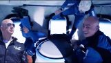 Jeff Bezos in space with a Blue Origin rocket