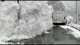 ธารน้ำแข็งลื่นไถลไปตามถนน