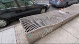 A system to prevent homeless people from lying on the air vents (New York)