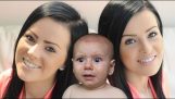 Babyer forvirret af tvillingeforældre-samling