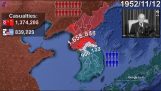 وقائع الحرب الكورية على الخريطة