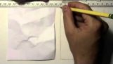 Zeichnung ein zerknittertes Papier