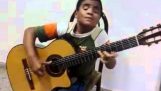 11 वर्षीय लड़का जूलियो Silpitucla से गिटार पर 'टाइटैनिक'