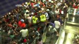 Pânico no metrô de São Paulo, no Brasil