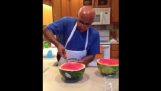 Der schnellste Weg, eine Wassermelone zu schneiden