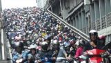 A torrent of scooters in Taiwan