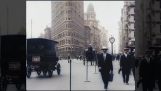 New York 1911, färg, 4K upplösning och 60 bilder per sekund