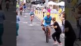 Spectator collides with a cyclist