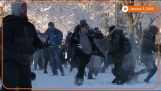 Large snowball fight in Washington