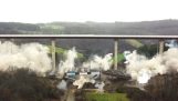 The demolition of a highway bridge (Germany)