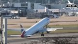 Airbus A321 tegen windstoot tijdens landing