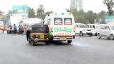 Ambulance causes an accident (India)