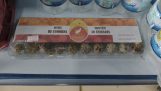 Quail eggs hatch in a supermarket