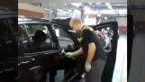 Straightening the door at the factory