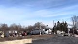 Truck accident at level crossing