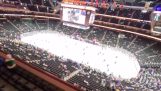 A drone films Minnesota's hockey rink