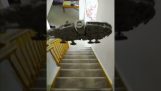 Throwing the Lego Millennium Falcon down the stairs