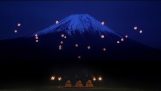 Himmelen magiske Live på Mt. Fuji : Drone underholdning Vis