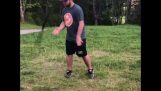 Guy viser off Bat Spinning Skills