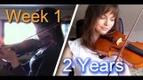 Adult beginner violinist – 2 années, les progrès vidéo