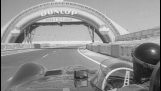 Ein Rundgang durch die Schaltung von Le Mans im Jahr 1956 in einer eingebetteten Kamera