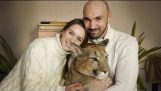 couple russe a adopté un couguar qui vit dans leur appartement
