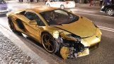 Crash Gold Lamborghini Aventador Polen 2017