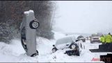 ठंढ और बर्फ की वजह से कार दुर्घटनाओं का संकलन