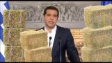 Tsipras distributes hay