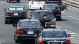 Japansk Statsministerens bil inn på motorveien