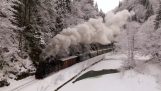 Una locomotiva nelle montagne della Romania