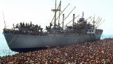1991: 20 000 Albanese immigranten bezetten vrachtschip Vlora