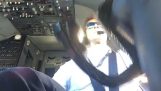 Lądowania samolot z wiatrów bocznych, stanowisko pilota