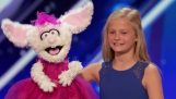 Een 12-jarige buikspreker op de show America's Got Talent