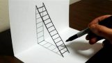 Cómo dibujar una escalera de tres dimensiones