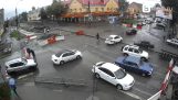 Os trabalhadores russos pararem o trânsito
