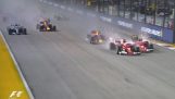 Сумасшедшие авария в Формуле-1 в Сингапуре
