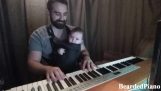 Effekten av piano vuggesanger, i en baby