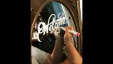 Calligraphy in mirror
