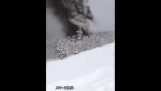 erupción volcánica en la estación de esquí en Japón